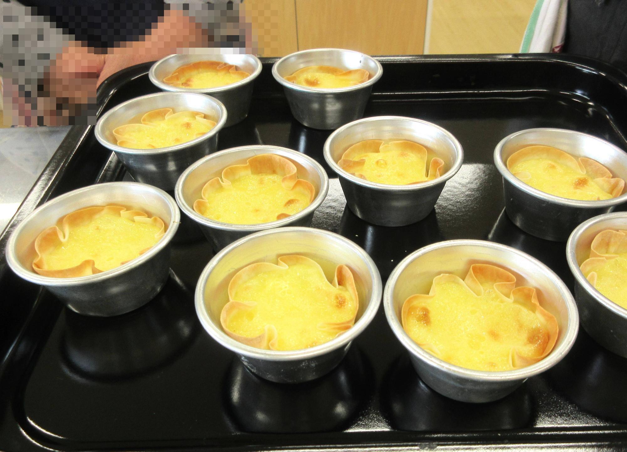 エッグタルト焼き上がり